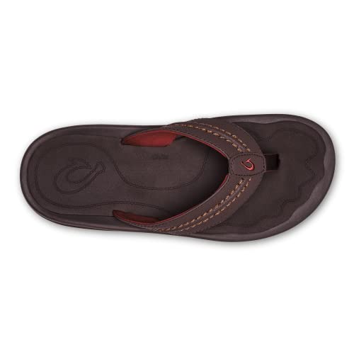 Image of OLUKAI Hokua Men's Beach Sandals, Quick-Dry Flip-Flop Slides, Water Resistant & Wet Grip Rubber Soles, Compression Molded Footbed & Soft Comfort Fit