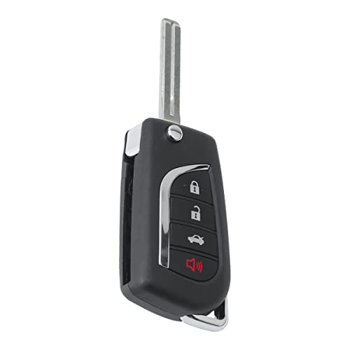 Télécommande clé de voiture 4 boutons rétractables 89070-06790 Camry puce H