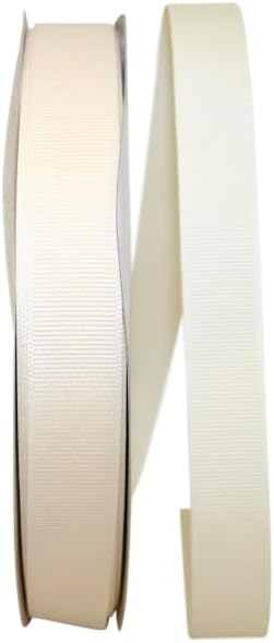 Reliant Ribbon Grosgrain Texture Ribbon, 7/8 Inch X 100 Yards, Cream