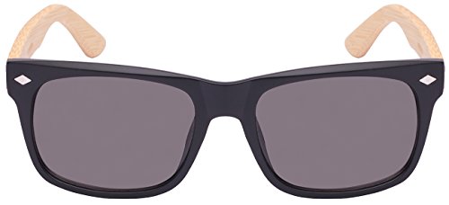 Edge I-Wear Retro Horned Rim Style Bamboo Sunglasses 540938BM-SD-1(M.BLK.sd)2