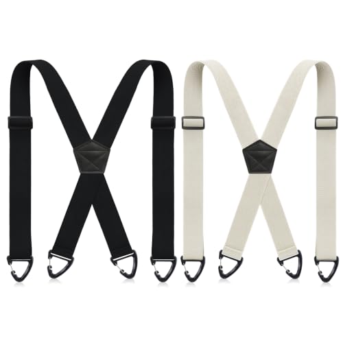Image of Janmercy 2 Pcs X Back Hidden Suspenders for Men