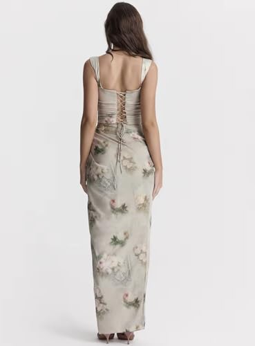 Mekong Delta Lush Intentions Corset Two Piece Summer High Slit Dress2