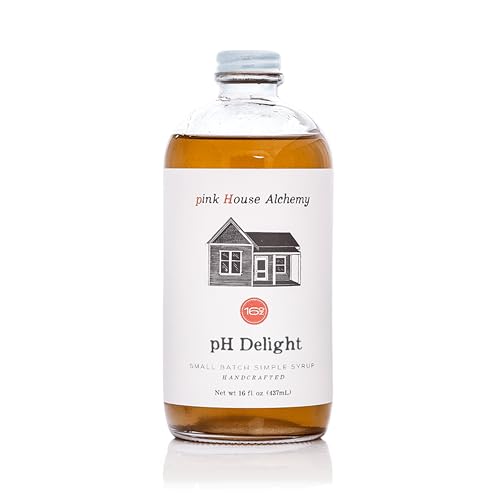 Image of Pink House Alchemy PH Delight Simple Syrup, 16 oz, Handcrafted, All-Natural | Artisan Signature Cocktail & Coffee Mixer, Small-Batch