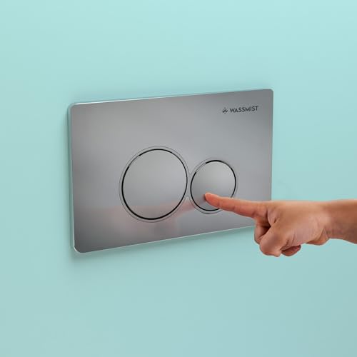 Image of WASSMIST Flush /Push Plate for Concealed Cistern | Dual Flush Push Plate | Durable & Stylish Design for Bathrooms (Round)