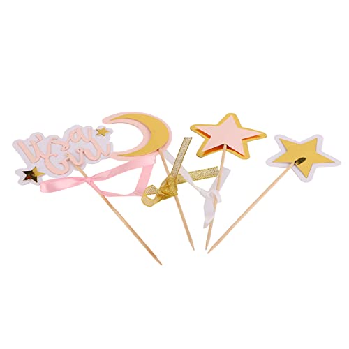 Decoração de bolo de bebê estrela topo de bolo vara de bambu material de papelão boa decoração de fe