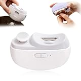 Electric Nail Clipper, 2 in 1 Electric Nail Clippers for Seniors and Adults, Baby Easy Clip Nail Clippers with Polishing, Light & Storage, Smart Nail Clipper 2-Speed for Fingernail & Toenail(White)