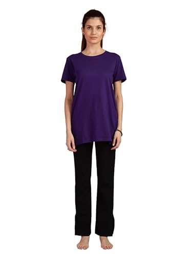 Image of 9shines Label Cotton Plus Size Long T-Shirt Tunic | Hip Covering Regular Top Nightwear| Sleepshirt Lounge wear for Women with Pocket (M-7XL)