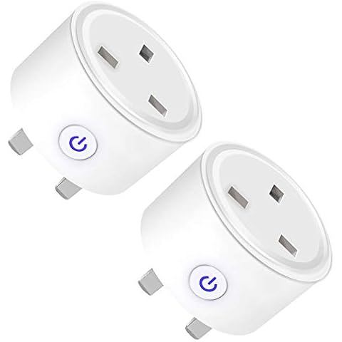 Smart Plug, Alexa Plug 2 Pcs, Smart Plugs That Work with Alexa,WiFi Socket Wireless Remote Control Timer Plug Switch,No Hub Required, Alexa Accessories 13A Cover