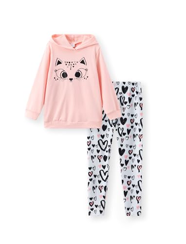Image of PATPAT Girls 2 Piece Outfits Long Sleeve Hoodie and Leggings Clothing Set Outfits for Girls 4-12Y Fall /Winter Outfits
