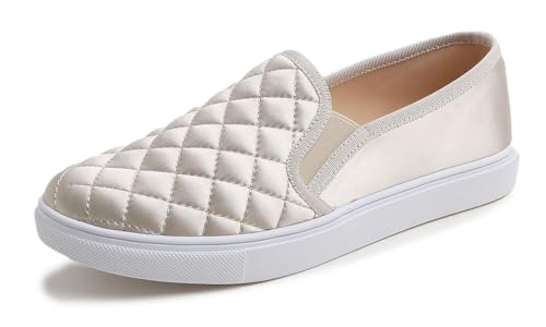 Image of FEVERSOLE Women's Casual Slip On Sneaker Comfort Quilted Loafer Flats