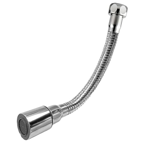 Alargador Grifo Cocina 20cm de acero inoxidable, Extensor Grifo Cocina, Adaptador Extensor Grifo Flexible 360º para Mayoría de Grifos de Cocina y Baño