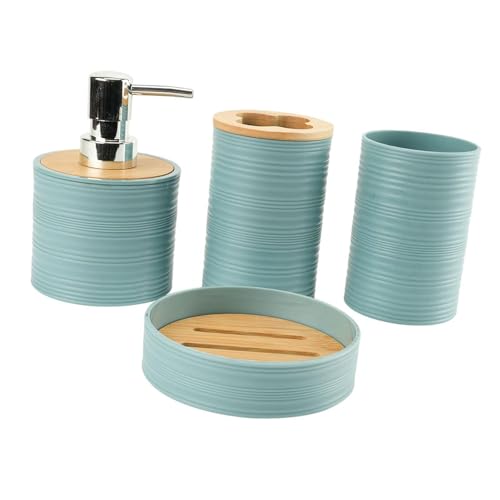 Juego de tocador de baño completo que soluciona el desorden de cepillos y jabón 4