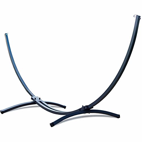Potenza® - Support pour Hamac 2 Personnes avec Kit de Suspension - Pied pour Hamac Double en Acier Galvanisé | Idéal Jardin- Intérieur- Extérieur Graphite