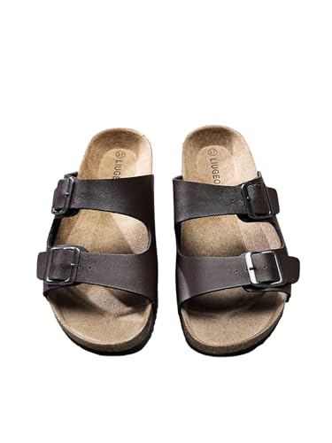 GORGLITTER Men's Sandals Arch Support Slides Adjustable Buckle Straps Cork Footbed Jandals