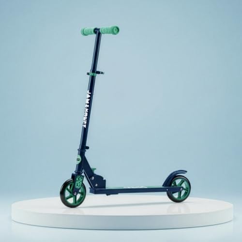 Image of Amazon Brand - Jam & Honey Kids Kick Folding Scooter for Kids (2+ Years) | 3- Step Height Adjustable Handle, Smooth Bearing Wheels & PVC Tyres | BIS Certified | Teal Blue