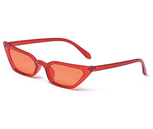 Image of W&Y YING Small Cat Eye Sunglasses for Men and Women Skinny Retro Frame Y2K Shades Trendy Fun Fashion Glasses