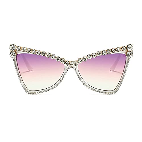 willochra Diamond Cat Eye Sunglasses Women Rhinestone Oversized Sunglasses Men 2021 Eyewear Retro Glasses Vintage UV4003