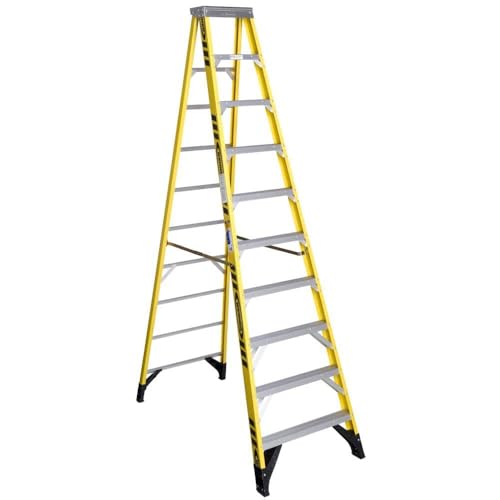 Werner 7310 375-Pound Duty Rating Type IAA Fiberglass Stepladder, 10-Foot, Yellow