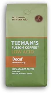 Tieman's Fusion Coffee, Low Acid Decaf, Ground, 10 ounce bag