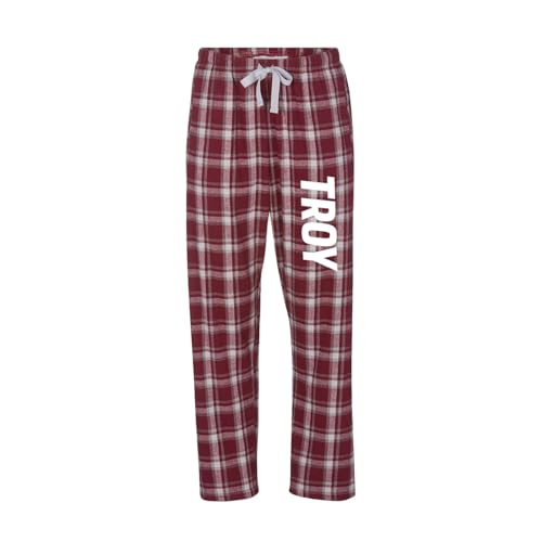 Sorority Letters Shop Troy University Flannel Pajamas Pants with TROY Down the Leg