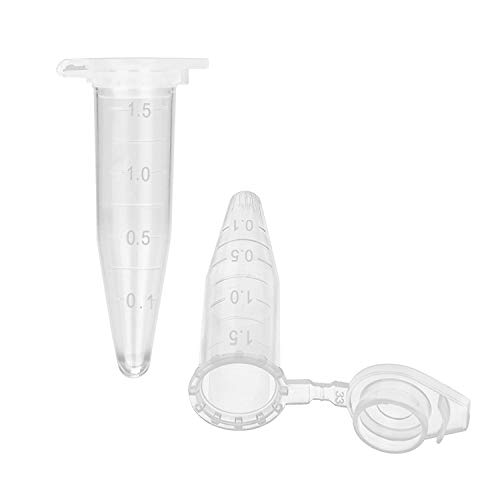 stonylab Micro Centrifuge Tubes, 1.5ml Polypropylene Graduated Clear Plastic Centrifuge Vials with Flat-Top Snap Cap, Pack of 500 (1.5ml, 500 Packs)