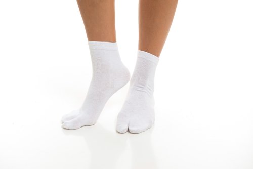Image of V-Toe Split Toe Flip-Flop Socks - Tabi Premium Cotton Blend Japanese Toe Separated - 3 Pairs Pack