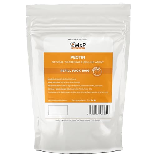Mr.P Ingredients Pektin NH 100g Refill Pack Apfelpektin Natürliches Lebensmittel-Verdickungsmittel Stabilisator für Fruchtaufstrich Pektin für Marmelade Gelatine Vegan Glutenfrei Ohne GV