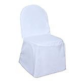 BalsaCircle 50 pcs White Polyester Banquet Chair Covers for Party Wedding Linens Decorations Dining