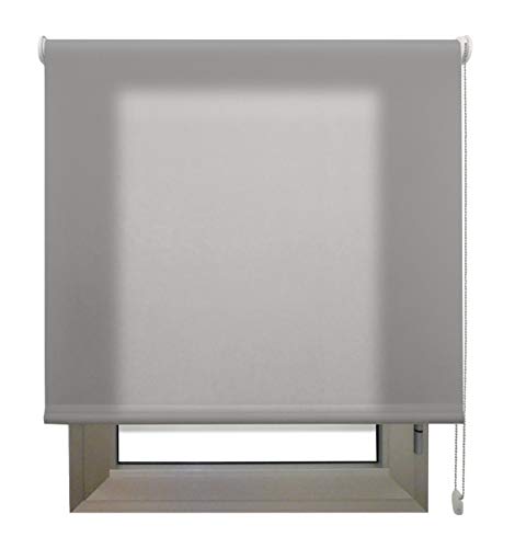 Decorestor Estor Translucido Premium A TU Medida, Desde 40 a 280 cm de Ancho. Permite Paso de Mucha luz y conserva tu intimidad. Color Gris. Estores traslucidos de Calidad para Ventanas y Puertas.