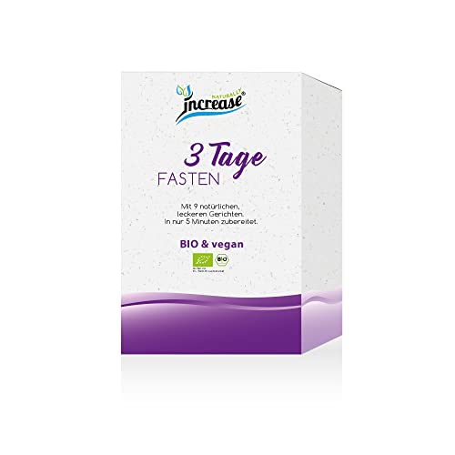Increase 3 Tage Fasten kalorienarmer Mahlzeitersatz 405 g Beutel - 3 Tage Fasten mit insgesamt 9 sättigenden Gerichten - Schnelles Abnehmen - bio & vegan- Made in Germany