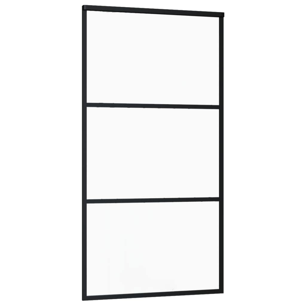 vidaXL Puerta Corredera con Herrajes Entrada Corrediza Deslizante Hogar Cuarto de Baño Salón Sala de Estar Habitación ESG Vidrio y Aluminio 102x205 cm