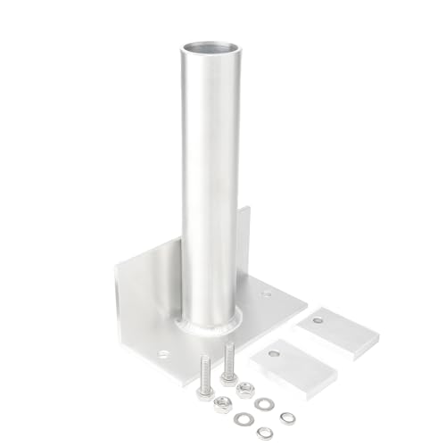 Boat Lift Guide Post Bracket with Drain Hole – Marine-Grade 6061 Aluminum & Stainless Steel Hardware – Fits 1-1/2″ Schedule 40 Pipe (1.9″ OD) – Heavy Duty Boat Dock Accessory