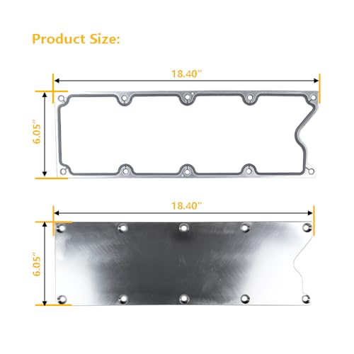 Image of LS Gen 3 Valley Pan Cover Plate Low Profile w /Gasket, Seal | Compatible with GM LS Gen III Engine LSX LS1 LM7 LR4 LQ4 LS6 L59 LQ9 LM4 L33, Chevy GMC Sierra | OE# 551629 12558178 MS19328 (Silver)