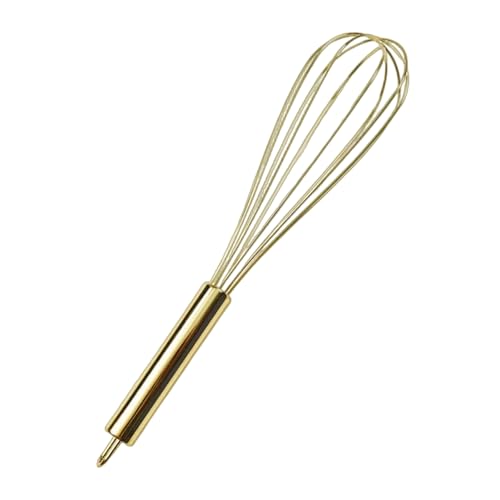 Batidor moderno de alambre de acero duradero de color dorado para mezclar suavemente cocinas pequeñas y uso frecuente equipo de horneado en el hogar