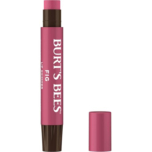 Burt's Bees Shimmer Lip Tint, Tinted Lip Balm Stick, Moisturizing for All Day Hydration with Natural Glowy Pigmented Finish & Buildable Color, Fig, 1 Tube, 0.09 oz.