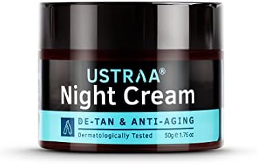 Ustraa Night Cream - De-tan & Anti-aging 50g - Dermatologically Tested - with Niacinamide & Licorice Extract | For Effective Tan Removal | No Parabens | No Mineral Oil