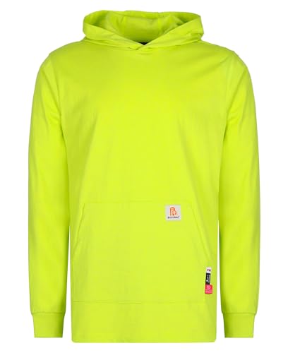 Image of BOCOMAL FR Hooded T Shirts Utility Pocket Fire Resistant Summer Hoodie CAT2 | 6oz Midweight Flame Retardant Cotton Hoodies,Kangaroo /Button Pocket,NFPA2112,Rib-Knit Cuffs,FRC Welding Arc Rated Work Shirt