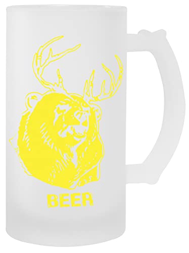 Bear Deer Beer Trasparente Tazza Birra Uomini Da Donna Mug Beer