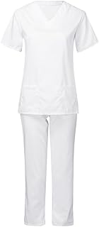 UTTASU Cómodo conjunto de camiseta y pantalones para mujer para trabajo de lactancia, color liso