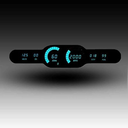 Intellitronix Universal Digital 6 Gauge LED Panel for Cars & Trucks DP10004 (Blue)