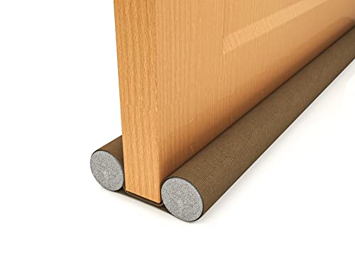 Çift Taraflı Kapı Altı İzolasyon Süngeri, Kapı Altı Rüzgar Önleyici, Ayarlanabilir, Soğuk Geçirmez, Toz Geçirmez, Eşik Altlığı, Kapı Contası (Kahve, 92 cm)