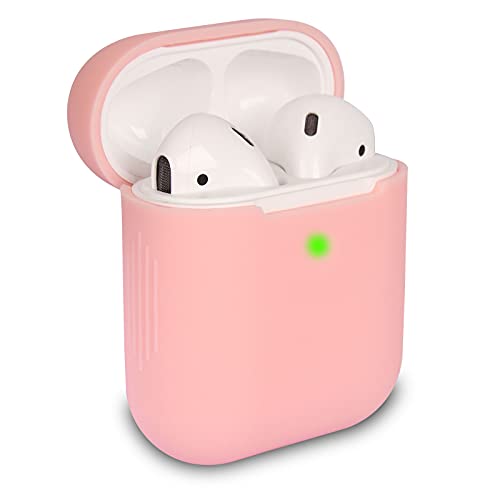 KOKOKA Custodia in Silicone Compatibile con AirPods 2 e 1, Silicone Protettiva Case Cover for Airpods 2 e 1, [LED anteriore Visibile] [Supporta la Ricarica Wireless] Rosa