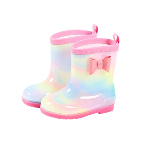 Hixingo Botas de Agua Niña Niño, Botas Agua Niño Niña Botas Lluvia Unisex Niños Couleur Unie de Transporte Impermeables y Antideslizante Talla 26-38 EU (Nubes de colores,32)
