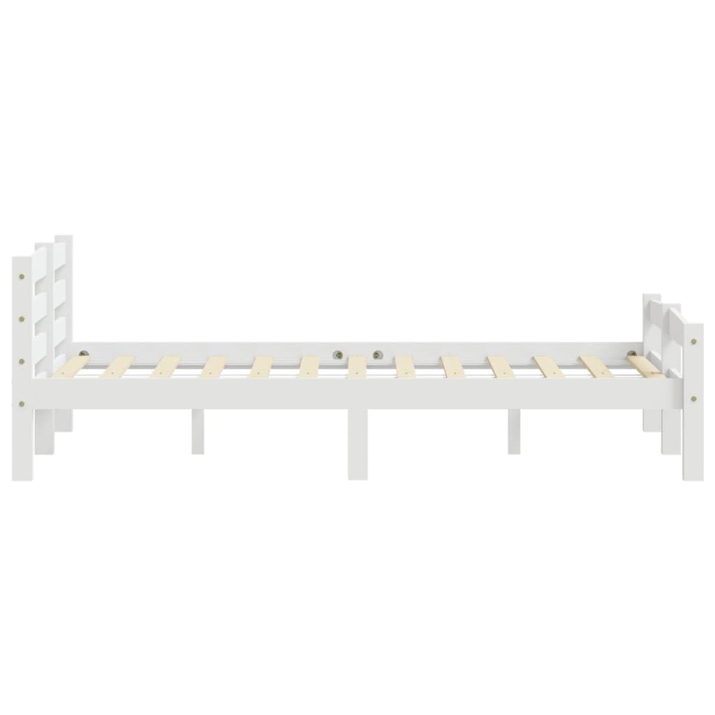 vidaXL Kiefernholz Massiv Bettgestell Holzbett Futonbett Bett Doppelbett Massivholzbett Bettrahmen Lattenrost Schlafzimmerbett Weiß 160x200cm