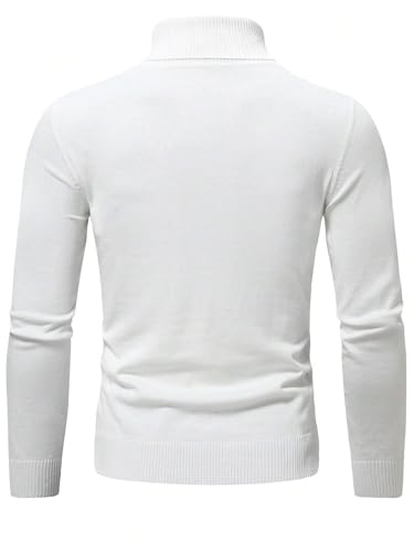 Men's Pullover Sweater Casual Plain High Neck Rib-Knit Turtleneck Sweaters2