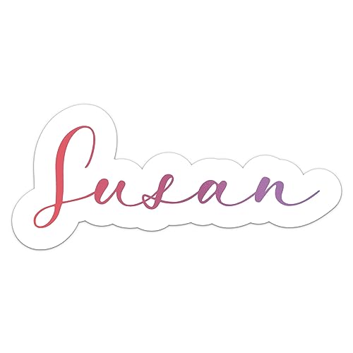 Elegant Susan Name Sticker - Waterproof Vinyl Decal for Car Bumper, Laptop, Water Bottle, Wall, and Window, Size - 3'' Longer Side