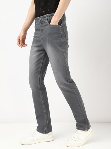 Image of Urbano Fashion Men's Straight Fit Washed Jeans Stretchable
