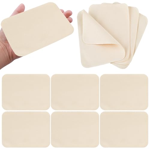 20 Pieces Chamois Pottery Tools Pre-Cut Chamois Cloth Clay Pottery Tools Trimming Mud Tool Kit Ceramic Pottery Craft Supplies Soft Chamois for Pot Rim Smoothing Pottery (5.9x7 inches)