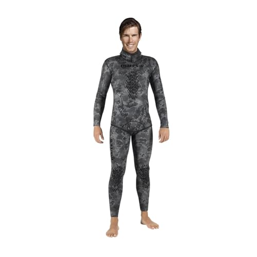 MARES Men's 422040 Explorer Camo Black 30 Neoprene Freediving Spearfishing Wetsuit Jacket | Non-Slip Chest Pad | Water Sports, Medium