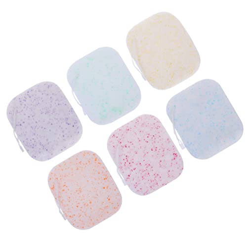 OUNONA 6Pcs Thickened Exfoliating Facial Sponges Portable Makeup Remover Pads for Gentle Skin Cleansing for Women Men for Pore Cleansing Makeup Removal
